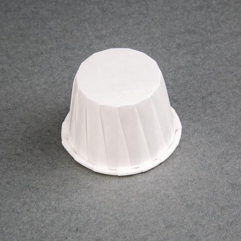 Genpak 250 Piece F100 Capacity Pleated Paper Portion Cup, 1 oz., White - Image 5